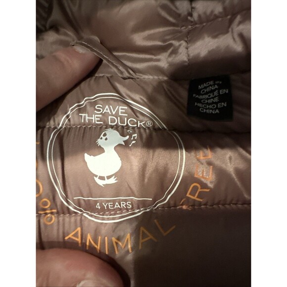 Save The Duck Kids Size 4 Years Puffer Coat Soft Purple Animal Free 4T - Picture 9 of 16